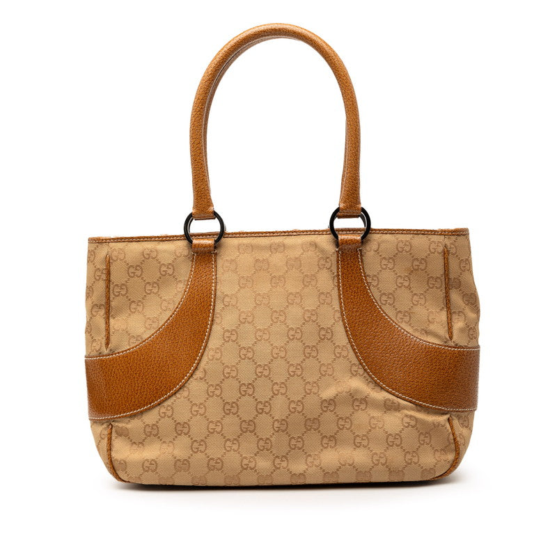 グッチ GGキャンバス トートバッグ ショルダーバッグ 113011 ベージュ レザー キャンバス レディース GUCCI 【中古】