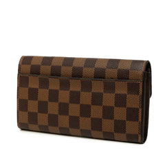 ルイ ヴィトン ダミエ ポルトフォイユ サラ 長財布 N63209 ブラウン PVC レザー メンズ LOUIS VUITTON 中古