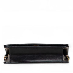 シャネル マトラッセ ココマーク フルフラップ プッシュロック チェーン ショルダーバッグ ブラック ラムスキン レディース CHANEL 【中古】