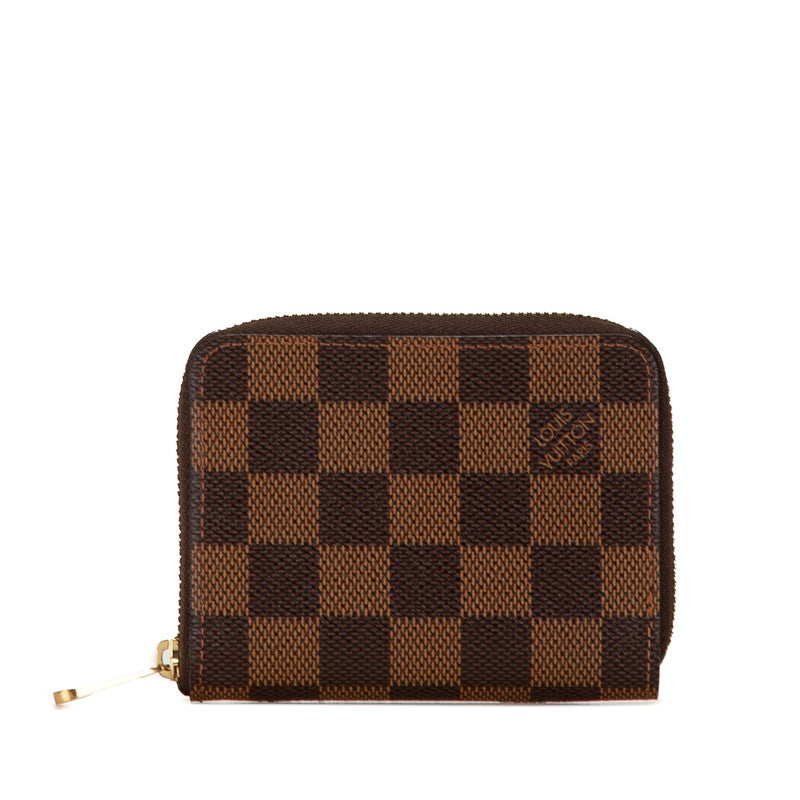 ルイ ヴィトン ダミエ ジッピーコインパース コインケース N63070 ブラウン PVC レザー レディース LOUIS VUITTON 【中古】