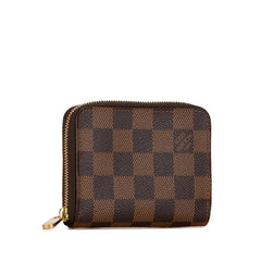 ルイ ヴィトン ダミエ ジッピーコインパース コインケース N63070 ブラウン PVC レザー レディース LOUIS VUITTON 【中古】