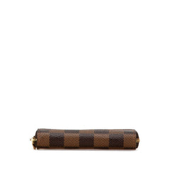ルイ ヴィトン ダミエ ジッピーコインパース コインケース N63070 ブラウン PVC レザー レディース LOUIS VUITTON 【中古】