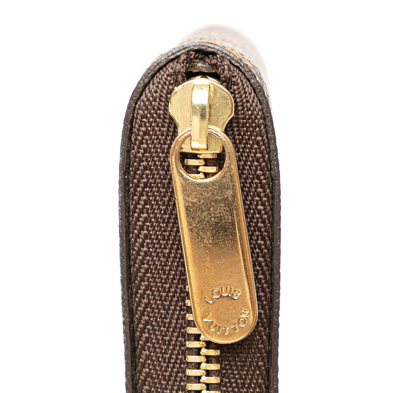 ルイ ヴィトン ダミエ ジッピーコインパース コインケース N63070 ブラウン PVC レザー レディース LOUIS VUITTON 【中古】