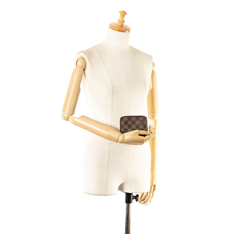ルイ ヴィトン ダミエ ジッピーコインパース コインケース N63070 ブラウン PVC レザー レディース LOUIS VUITTON 【中古】