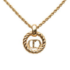 ディオール CDロゴ ペンダント ネックレス ゴールド メッキ GP レディース Dior 【中古】