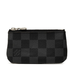 ルイ ヴィトン ダミエ グラフィット ポシェット クレ コインケース 小銭入れ N60155 ブラック PVC レザー メンズ LOUIS VUITTON 中古