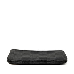 ルイ ヴィトン ダミエ グラフィット ポシェット クレ コインケース 小銭入れ N60155 ブラック PVC レザー メンズ LOUIS VUITTON 中古