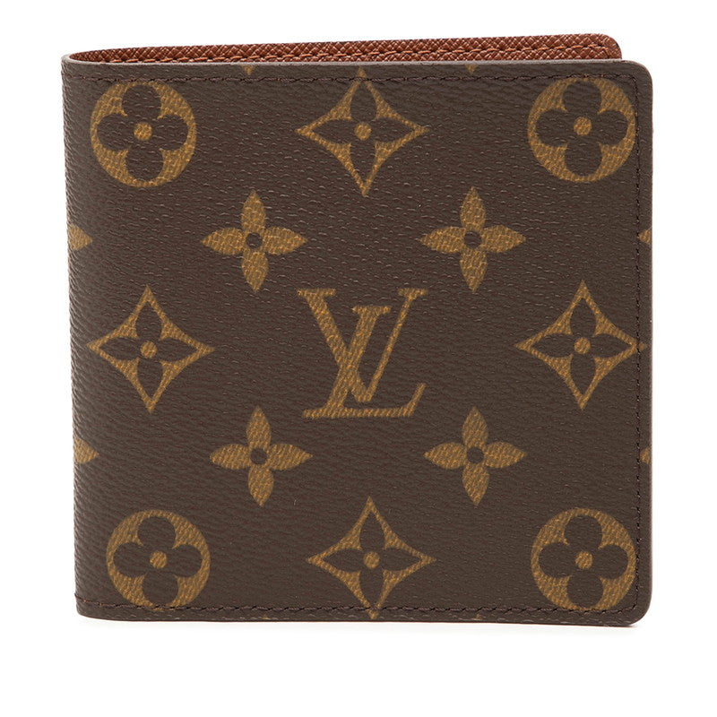 ルイ ヴィトン モノグラム ポルトフォイユ マルコ 二つ折り財布 M61675 ブラウン PVC レザー レディース LOUIS VUITTON 【中古】