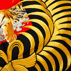 エルメス カレ90 Tigre Royal 王者の虎 スカーフ レッド マルチカラー シルク レディース HERMES 【中古】