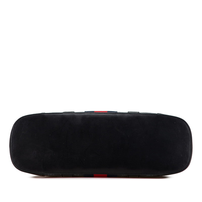 グッチ GGスプリーム トートバッグ 495560 ブラック PVC レザー メンズ GUCCI 【中古】