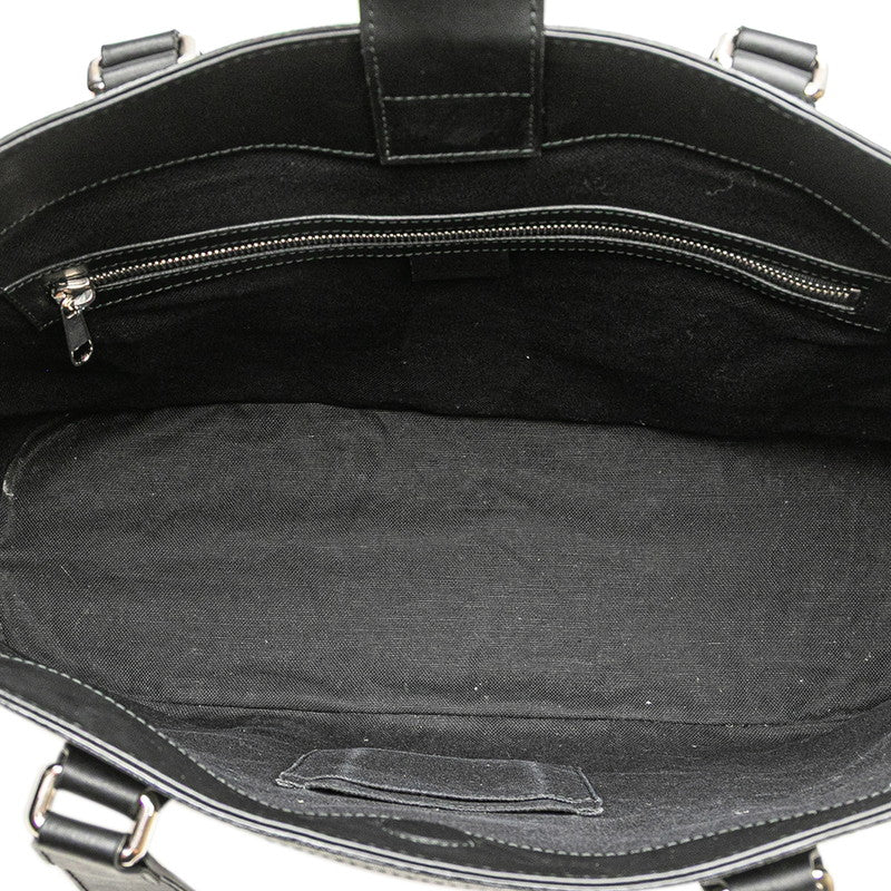 グッチ GGスプリーム トートバッグ 495560 ブラック PVC レザー メンズ GUCCI 【中古】