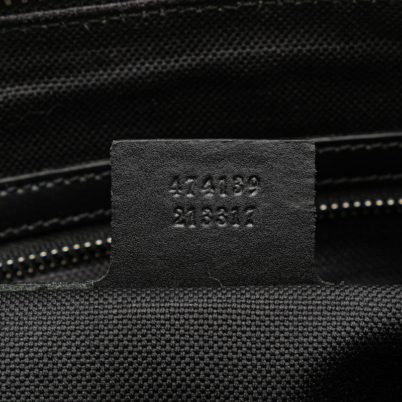 グッチ GGスプリーム シェリーライン ショルダーバッグ 474139 ブラック PVC レザー レディース GUCCI 【中古】