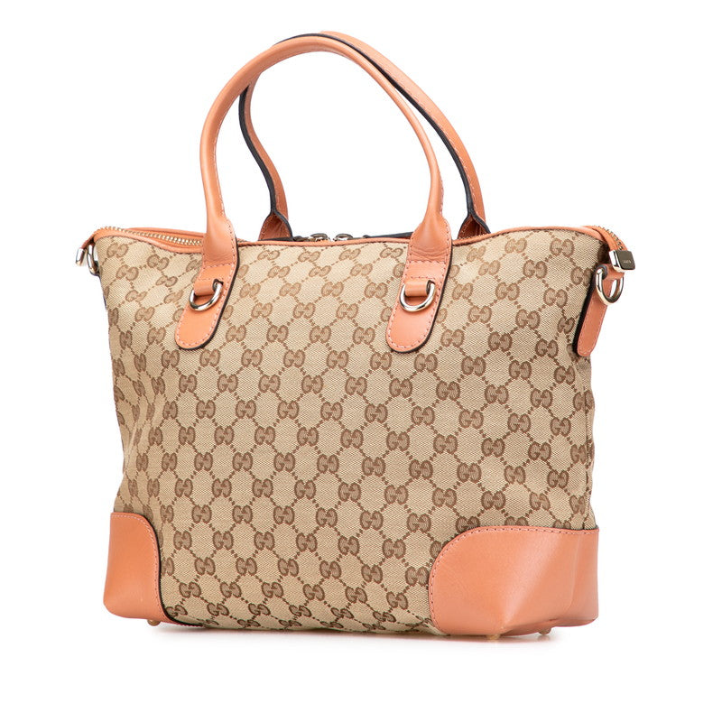 グッチ GGキャンバス ハートビット ハンドバッグ ショルダーバッグ 2WAY 269957 ベージュ ピンク キャンバス レザー レディース GUCCI 【中古】