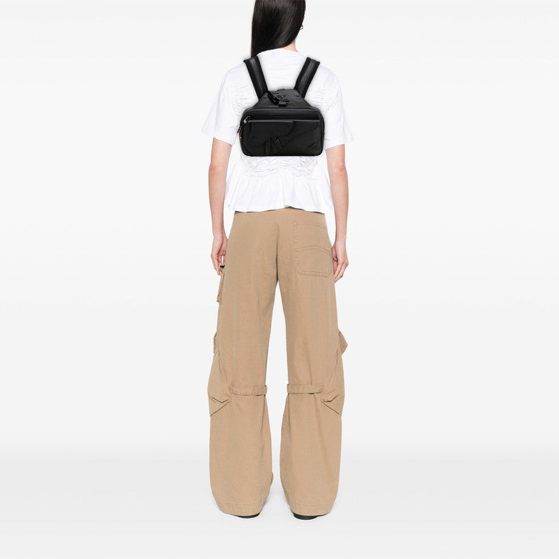 ディオール サドル リュック バックパック ブラック レザー レディース Dior 【中古】