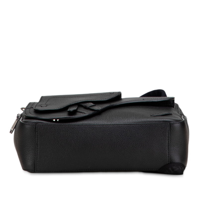 ディオール サドル リュック バックパック ブラック レザー レディース Dior 【中古】