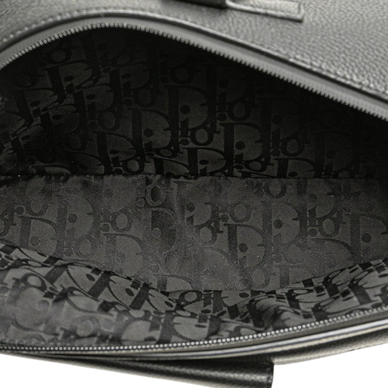 ディオール サドル リュック バックパック ブラック レザー レディース Dior 【中古】