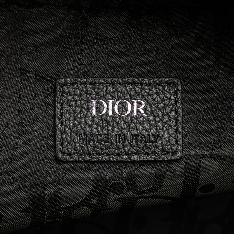 ディオール サドル リュック バックパック ブラック レザー レディース Dior 【中古】