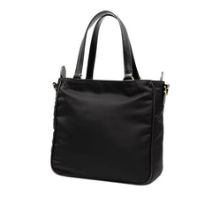 プラダ 三角ロゴプレート ハンドバッグ ショルダーバッグ 2WAY 1BG308 ブラック ナイロン レザー レディース PRADA 【中古】