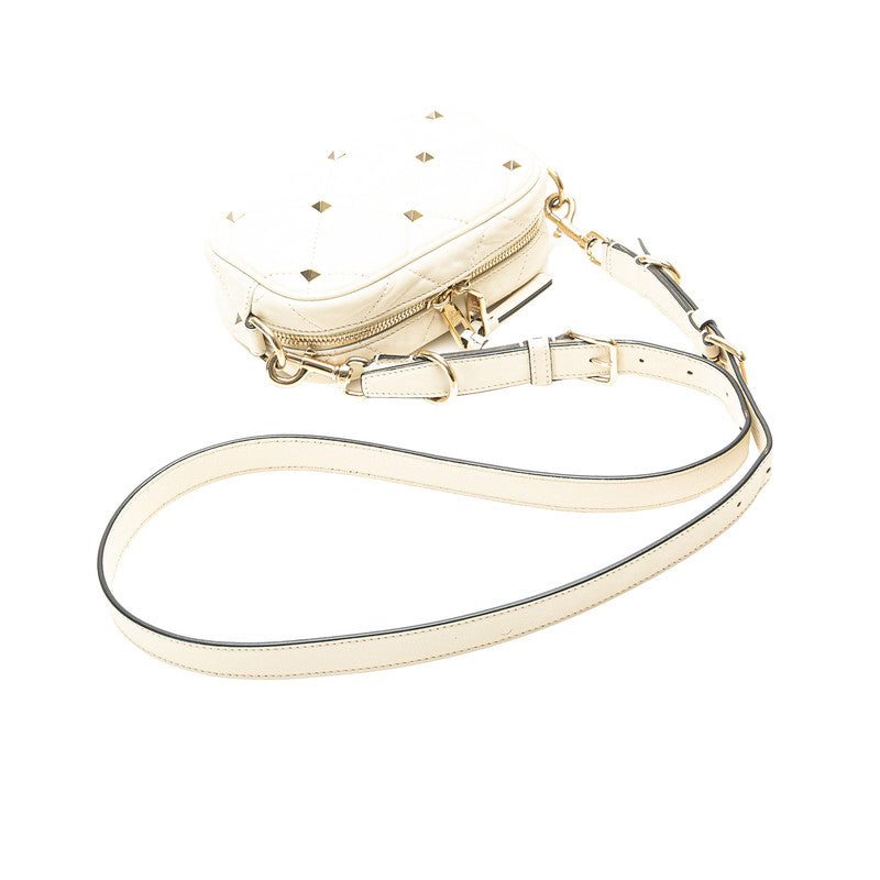 ヴァレンティノ ロックスタッズ ショルダーバッグ ホワイト レザー レディース VALENTINO 【中古】