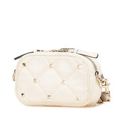ヴァレンティノ ロックスタッズ ショルダーバッグ ホワイト レザー レディース VALENTINO 【中古】