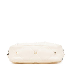 ヴァレンティノ ロックスタッズ ショルダーバッグ ホワイト レザー レディース VALENTINO 【中古】