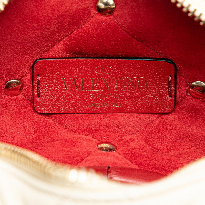 ヴァレンティノ ロックスタッズ ショルダーバッグ ホワイト レザー レディース VALENTINO 【中古】