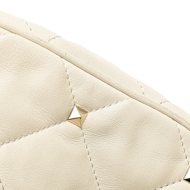 ヴァレンティノ ロックスタッズ ショルダーバッグ ホワイト レザー レディース VALENTINO 【中古】