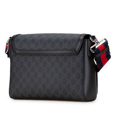 グッチ GGスプリーム ショルダーバッグ クロスボディバッグ 771167 ブラック PVC レザー レディース GUCCI 【中古】