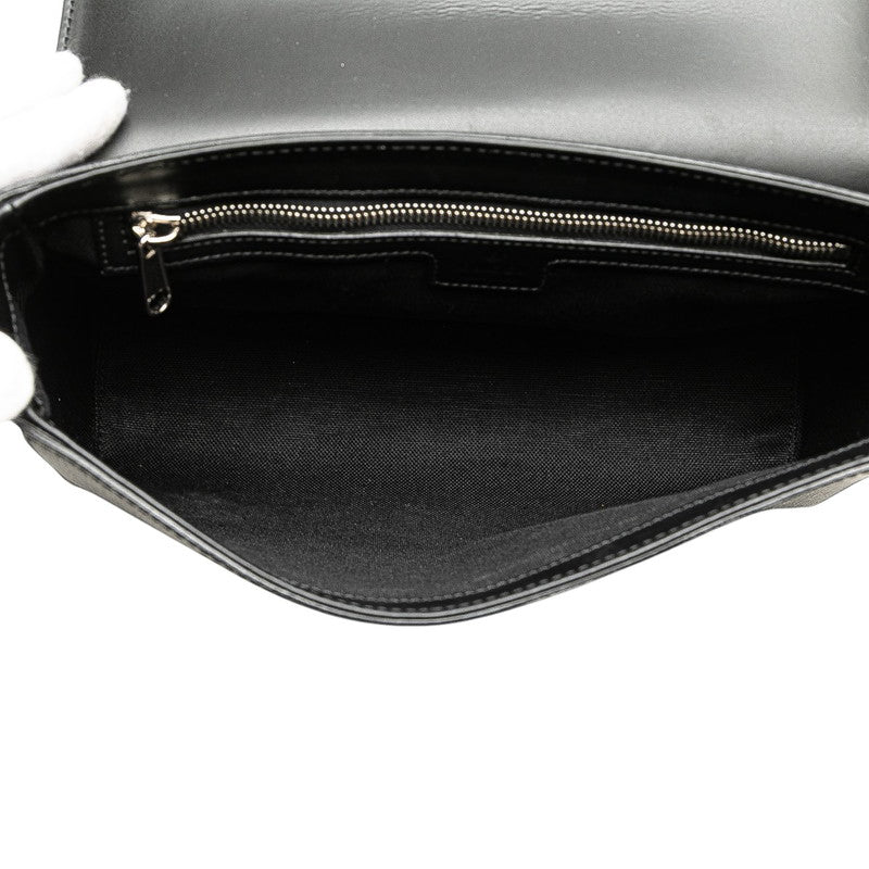 グッチ GGスプリーム ショルダーバッグ クロスボディバッグ 771167 ブラック PVC レザー レディース GUCCI 【中古】