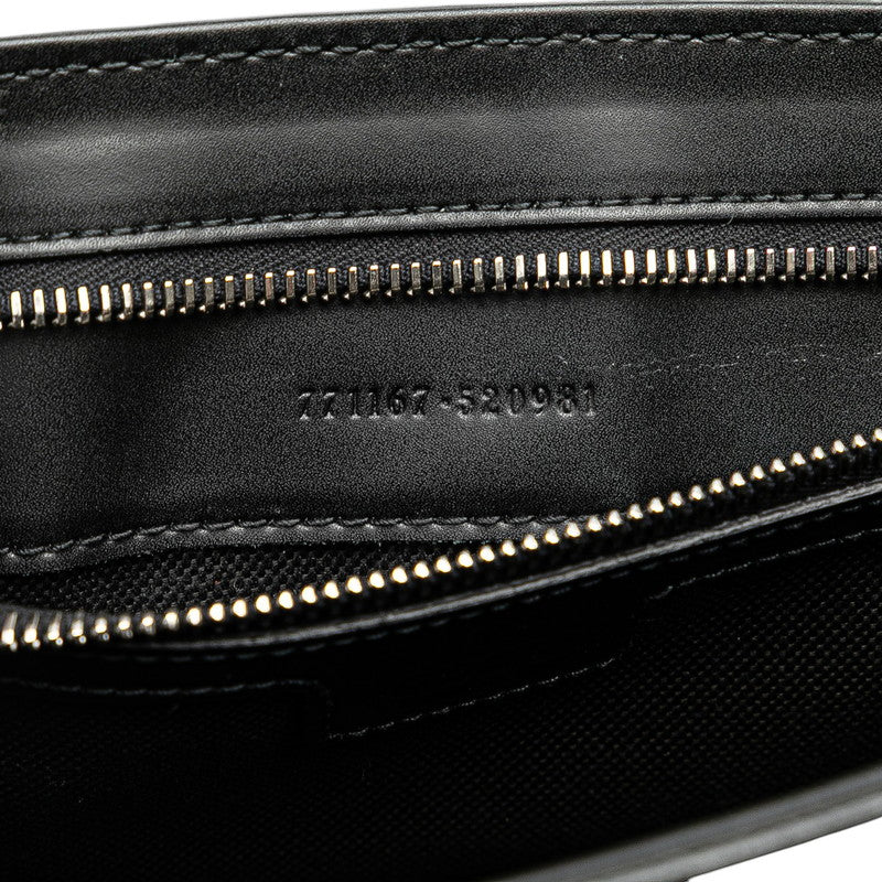 グッチ GGスプリーム ショルダーバッグ クロスボディバッグ 771167 ブラック PVC レザー レディース GUCCI 【中古】