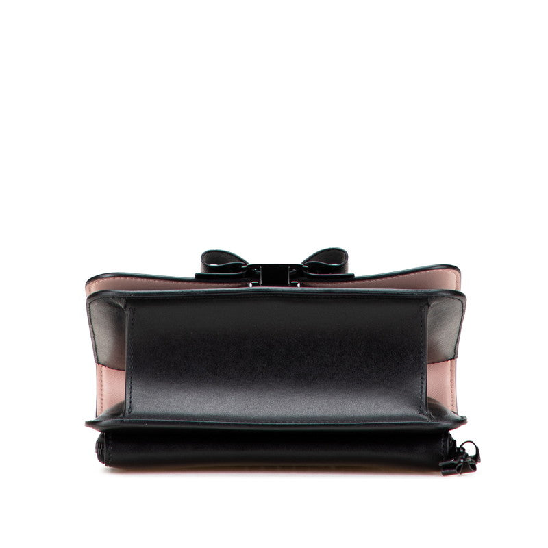サルヴァトーレフェラガモ ヴァラリボン チェーン ショルダーバッグ AU-21 G877 ブラック レザー レディース Salvatore Ferragamo 【中古】