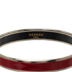 エルメス エマイユPM カレーシュ バングル ワインレッド ボルドー シルバー メタル レディース HERMES 中古