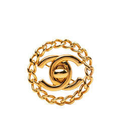 シャネル ココマーク ターンロック チェーン モチーフ ブローチ ゴールド メッキ レディース CHANEL 【中古】