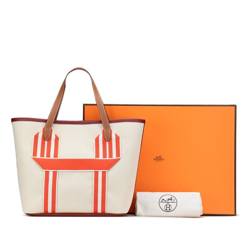 エルメス ピュール サングル トートバッグ ベージュ レッド ブラウン トリヨンクレマンス トワルミリタリー レディース HERMES 【中古】