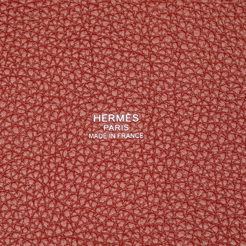 エルメス ピュール サングル トートバッグ ベージュ レッド ブラウン トリヨンクレマンス トワルミリタリー レディース HERMES 【中古】