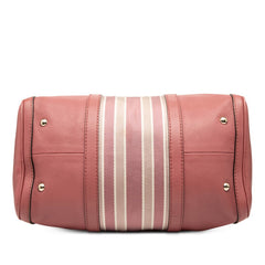 グッチ シェリーライン ミニボストンバッグ ショルダーバッグ 2WAY 247205 ピンク キャンバス レザー レディース GUCCI 【中古】