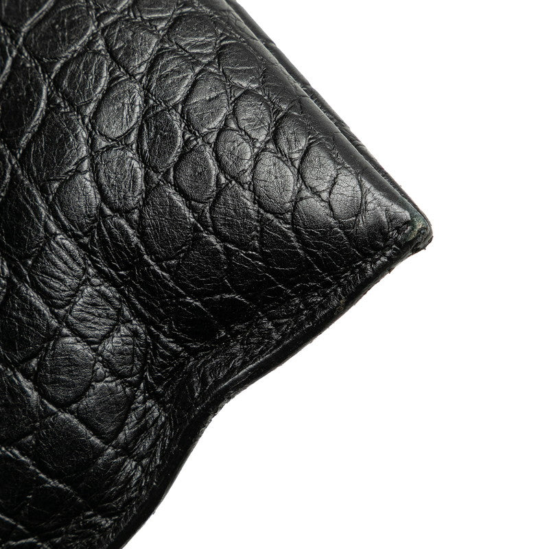 サンローラン クロコ型押し クラッチバッグ セカンドバッグ 39729 ブラック レザー メンズ SAINT LAURENT 【中古】