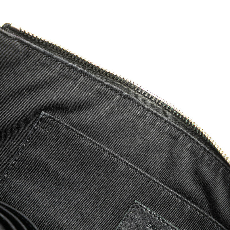 サンローラン クロコ型押し クラッチバッグ セカンドバッグ 39729 ブラック レザー メンズ SAINT LAURENT 【中古】