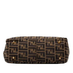 フェンディ ズッカ ハンドバッグ 26329 ブラウン キャンバス レザー レディース FENDI 中古