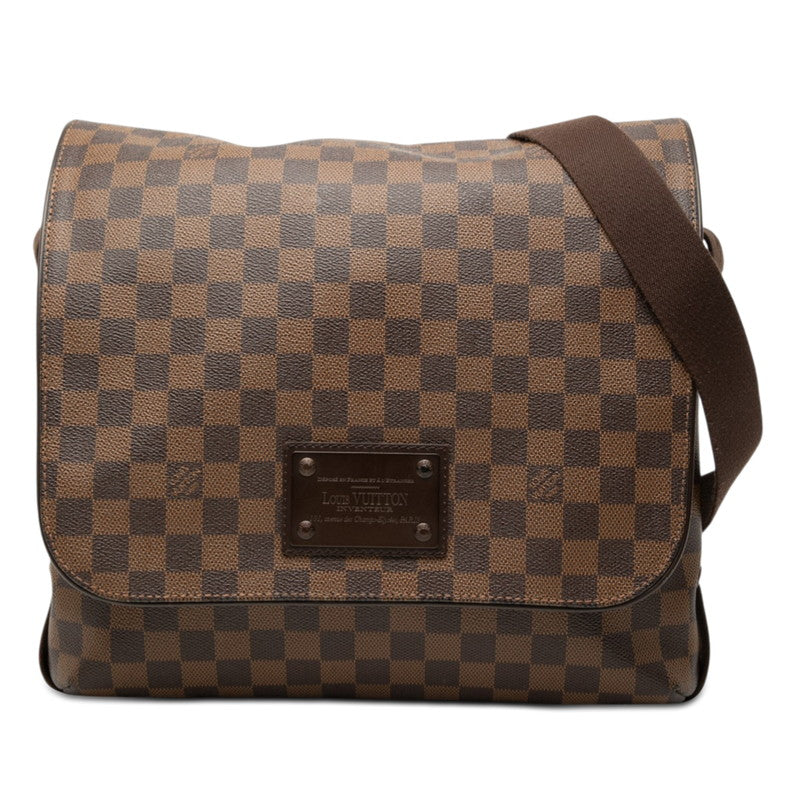 ルイ ヴィトン ダミエ ブルックリンMM 斜め掛け ショルダーバッグ N51211 ブラウン PVC レザー レディース LOUIS VUITTON 【中古】