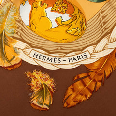 エルメス カレ90 Couvee d'Hermes エルメスの卵 スカーフ ブラウン マルチカラー シルク レディース HERMES 中古