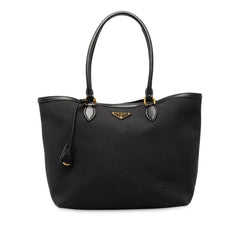 プラダ 三角ロゴプレート トートバッグ ショルダーバッグ 1BG158 ブラック キャンバス レザー レディース PRADA 【中古】