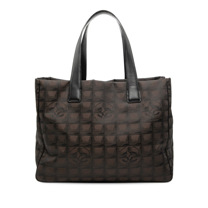 シャネル ニュートラベルラインMM トートバッグ ハンドバッグ ブラウン ブラック ナイロン レザー レディース CHANEL 【中古】
