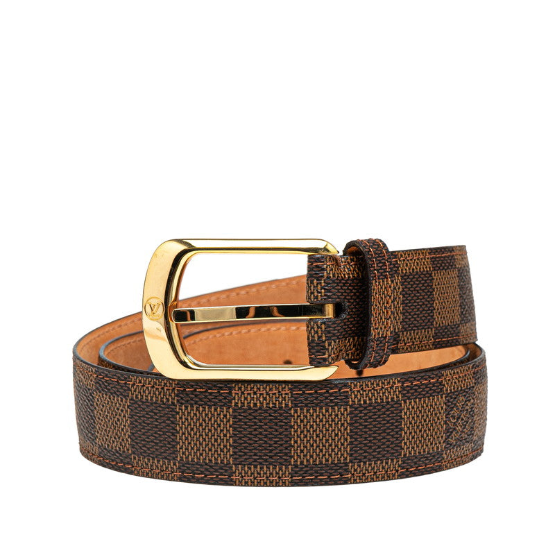 ルイ ヴィトン ダミエ サンチュール エリプス ベルト サイズ：90/36 M6995 ブラウン レザー メンズ LOUIS VUITTON 【中古】
