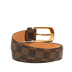 ルイ ヴィトン ダミエ サンチュール エリプス ベルト サイズ：90/36 M6995 ブラウン レザー メンズ LOUIS VUITTON 【中古】