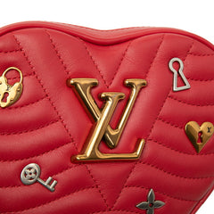 ルイ ヴィトン ラブロック ハート ニューウェーブ 斜め掛け ショルダーバッグ M52794 レッド レザー レディース LOUIS VUITTON 【中古】