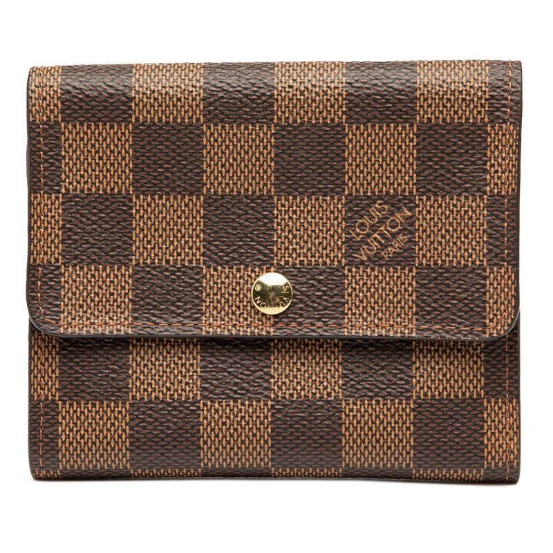ルイ ヴィトン ダミエ ポルトフォイユ エリーズ 二つ折り財布 N61654 ブラウン PVC レザー レディース LOUIS VUITTON 【中古】