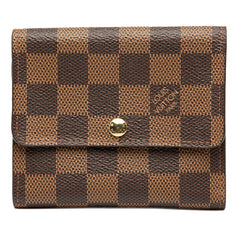 ルイ ヴィトン ダミエ ポルトフォイユ エリーズ 二つ折り財布 N61654 ブラウン PVC レザー レディース LOUIS VUITTON 【中古】