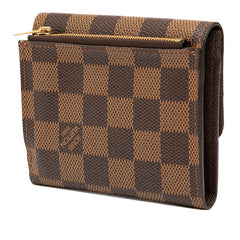 ルイ ヴィトン ダミエ ポルトフォイユ エリーズ 二つ折り財布 N61654 ブラウン PVC レザー レディース LOUIS VUITTON 【中古】