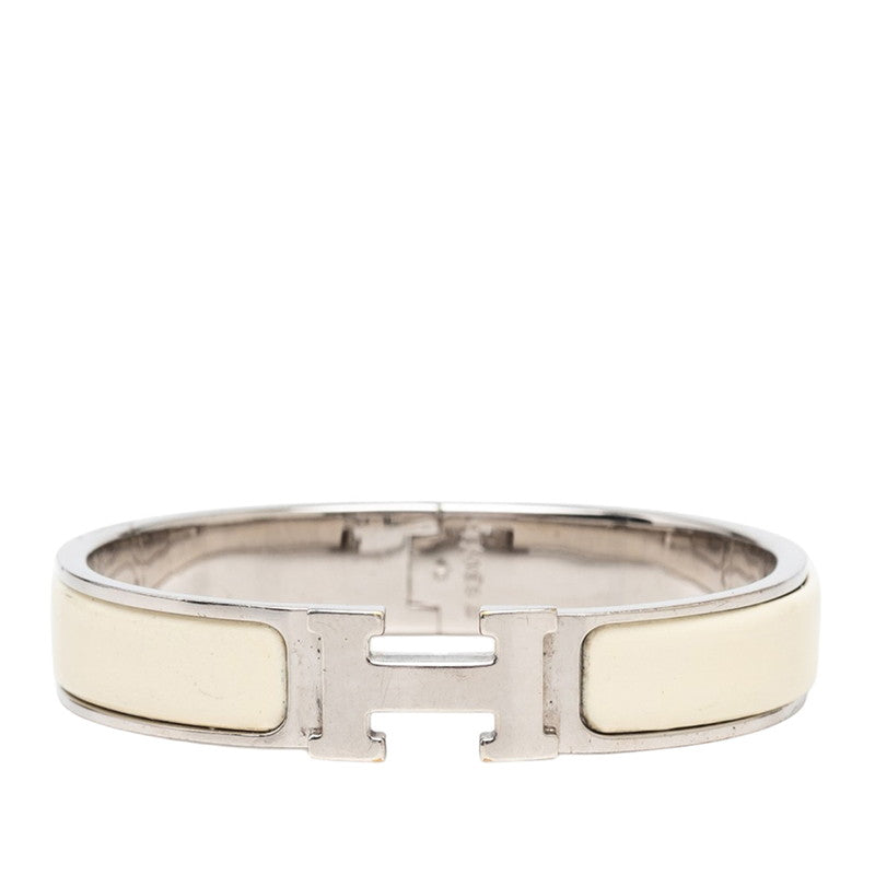 エルメス クリックH PM Hバングル ブレスレット アイボリー シルバー メタル エナメル レディース HERMES 【中古】